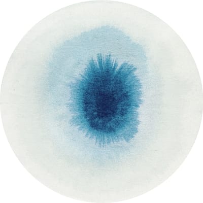 Wasbaar Binnen & Buiten Vloerkleed - 240 x 240 cm - Louis De Poortere Drop Dream In Blue - Laagpolig Tapijt - Gerecycled PET - Made in Belgium - Circulair