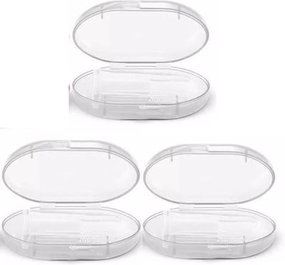3 X Baby tandenborstel - Doorkomende tandjes - Tandvlees massage - Vinger tandenborstel - Baby & peuter, silicone, vingertandenborstel baby - Transparant - NLStuff4u