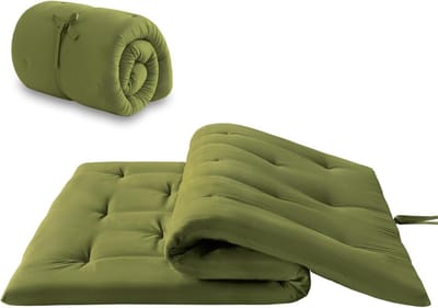 Japanse Futonmatras - Vloermatras Tatami - Comfortabel Slapen - Vijflaagse Structuur - Queen 200x150 cm - Groen