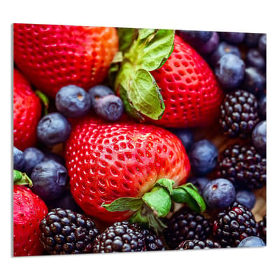 TMK ArtDeko - Snijplank Serie - Panel Glas - 65x60 cm - Truskawki Design