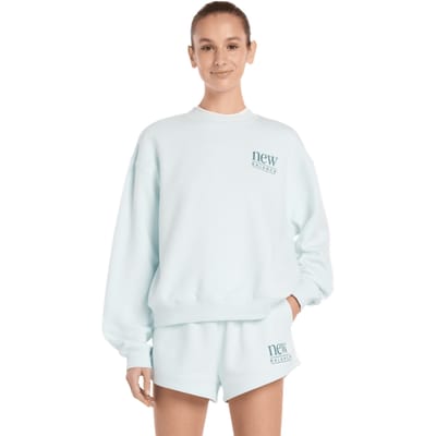 New Balance fleece Sweatshirts Dames - Blauw - Maat L - Katoen Jersey