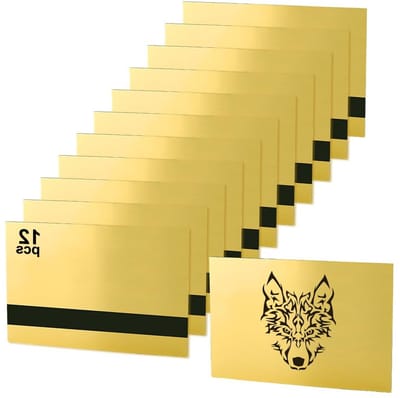 Pack van 12 Lasergraveerplaten 20 x 30 x 0,3 cm voor Naam- en Reclamesigns, Creatieve DIY Projecten en Houtsnijwerk in Goud/Zwart