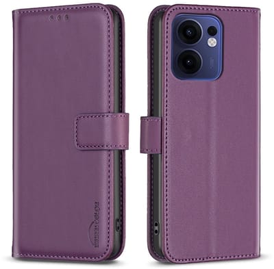BINFEN Hoesje - Geschikt voor OPPO Reno13 F / FS 5G Hoesje - BINFEN Color Book Case - Paars