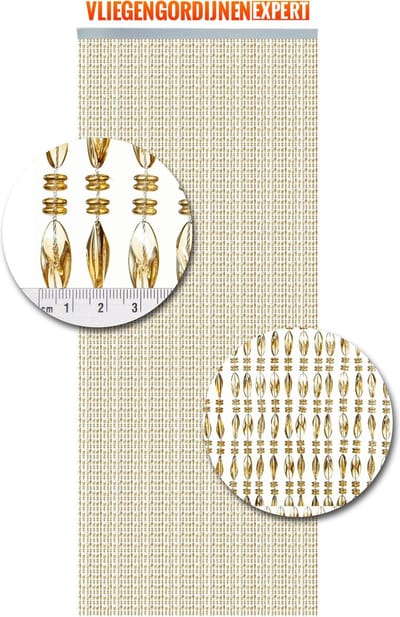 vliegengordijnenexpert Kralen vliegengordijn Chios Champagne 90x210 cm