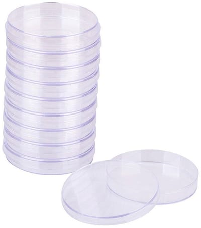 Transparante Steriele Petri Schalen - 10 Stuks Bacteriële Cultuurkommen met Deksel voor Laboratoriumgebruik (90mm)