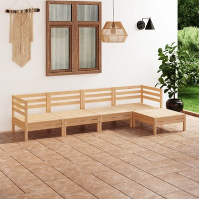 vidaXL - 5-delige - Loungeset - massief - grenenhout