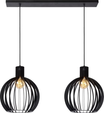 Lucide MIKAELA - Hanglamp - 2xE27 - Zwart