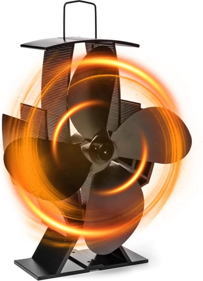 Luxe Kachelventilator, voor houtkachel of open haard, milieuvriendelijk en efficiënt