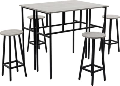 HOMCOM Bartisch-Set mit 4 Hockern 835-678