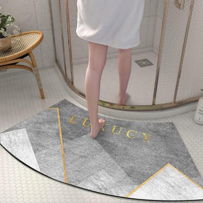 Diatomeeënaarde Vloermat Boogvormig Vuilafstotend Antislip Mat Huishoudelijk Absorberende Badkamervloermat Badkamerdeur Eenvoudige Voetmat 40 * 75cm