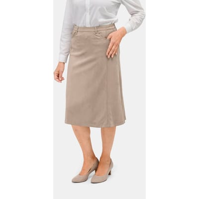 Comfortabele rok in suèdelook - steengrijs - Gr. 46 van Goldner Fashion