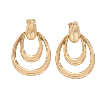 Clip oorbellen- Goudkleurig- Lang- geen gaatje- Charme Bijoux