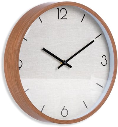 Koopman Wandklok hout look rond 30cm multicolor decoratie
