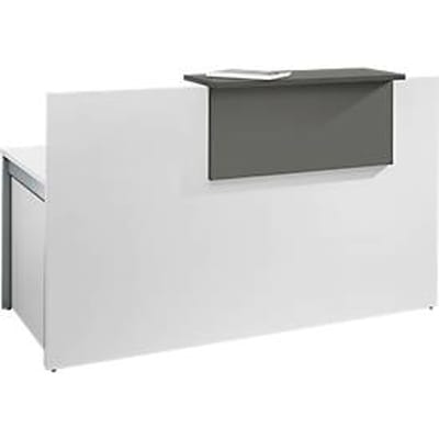 Receptiebalie Come-In - 1 houten blad - recht - breedte 1600mm - wit/grafiet