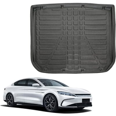 Bac de coffre sur mesure - SCOUTT - BYD Han (depuis 2024) Berlina - Noir mat - Antidérapant - Rebords hauts