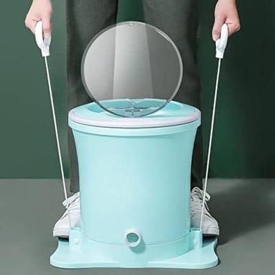 Draagbare Mini Wasmachine - Handmatige Centrifuge - Snel Kleding Drogen - Niet-Elektrische Werking - 42 cm x 39 cm - Wit