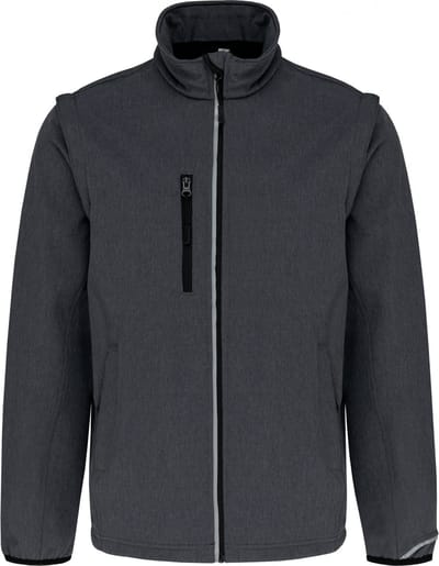 PROACT® Softshell met afritsbare mouwen PA323 - Marl Dark Grey - XS