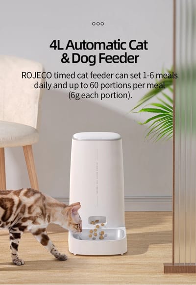 SimpleStore Automatische huisdiervoeder - Wit - Kattenvoer - Hondenvoer - Voeding Accessoires - Elektrische Huisdiervoeder