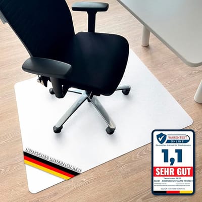 FLOORDIREKT Vloerbeschermingsmat Voor Harde Vloeren - Gekleurde Onderlegger voor Bureaustoelen - Bureaustoelmat - Stoelonderlaag - Polypropyleen - Dikte: 1,9 mm - Wit - 75 x 120 cm