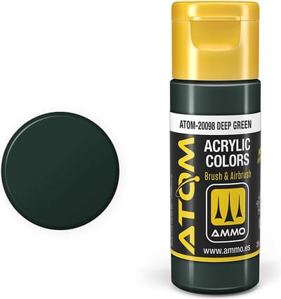 AMMO by Mig Jimenez Hobbyverf Acrylverf - MIG 20098 ATOM - Deep Green - Acryl - 20ml Verf flesje - 20 ml
