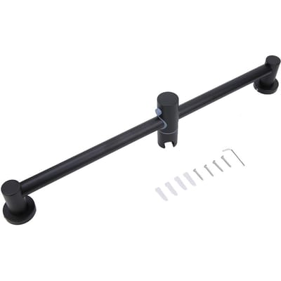 Geen Boren Ruimte Aluminium Douche Lifter Hefstang Douchekop Houder black