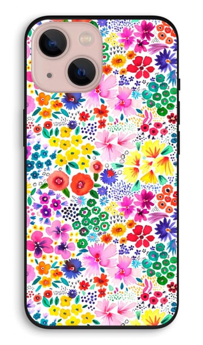 Case Company® - Hoesje geschikt voor iPhone 13 hoesje - Little Flowers - Biologisch Afbreekbaar Telefoonhoesje - Bescherming alle Kanten en Schermrand