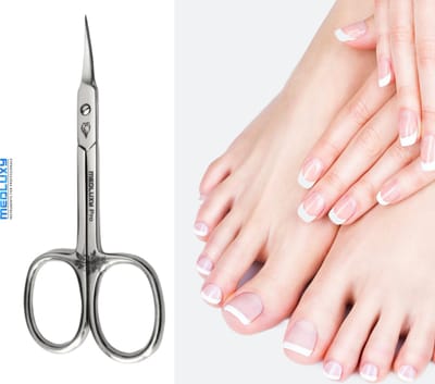 MEDLUXY® semi Pro - Nagelriemschaar (huid- en vellenschaartje) - Gebogen - Spits / Scherp punt - 10 cm - PM0179 (Nagelriemknipper , Cuticle Scissor , nagelriem verwijderen)