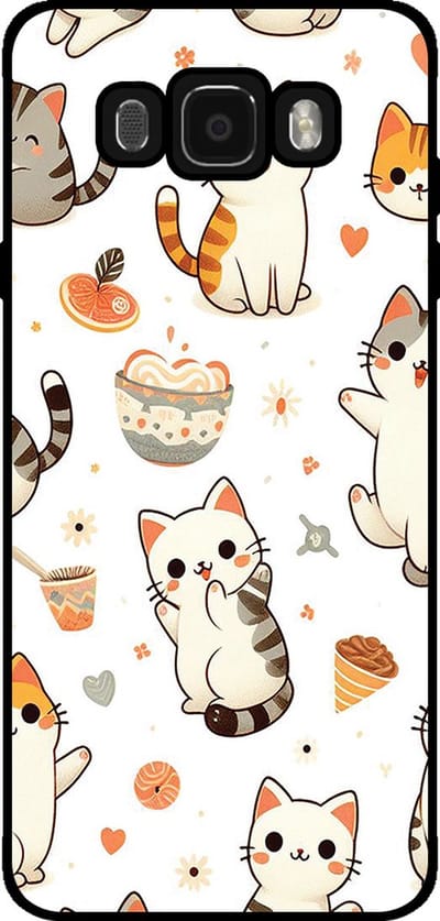 Smartphonica Telefoonhoesje Geschikt voor Samsung Galaxy J7 2016 met katten opdruk - TPU backcover case cat design geschikt voor Samsung Galaxy J7 2016
