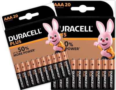 Duracell Plus AAA Alkaline Batterijen - 40 stuks