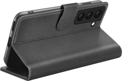 Zanae, Hoesje geschikt voor Samsung Galaxy S22 - Wallet Case & Stand, Zwart
