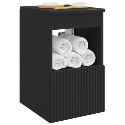 vidaXL - Badkamerkast - Zwart - 30 - x - 35 - x - 50 - cm - Bewerkt - hout