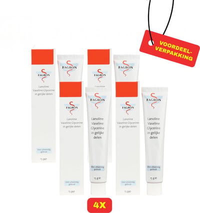 Fagron | Lanoline Vaseline Glycerine | 4x 15g | Voordeelverpakking!