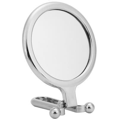 Dubbelzijdige Make-upspiegel 10x Vergrotend Opvouwbare Handheld Cosmetische Spiegel Voor Thuis Reizen(Zilver ) zilver