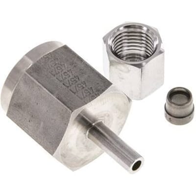 6S & G1/2'' RVS Rechte Draaidoorvoer Binnendraad voor manometers 630bar ISO 8434-1