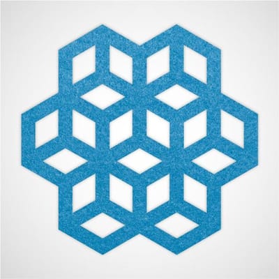 Blokjes vilt onderzetter - Lichtblauw - 6 stuks - ø 95 mm - Glas onderzetter - Cadeau - Woondecoratie - Woonkamer - Tafelbescherming - Onderzetters Voor Glazen - Keukenbenodigdheden - Woonaccessoires - Tafelaccessoires