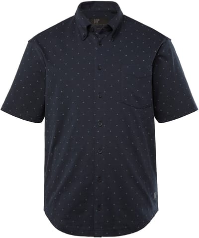 JP 1880 - Heren - Jersey overhemd korte mouw buttondown-kraag modern fit - Navy blauw - Maat 8XL