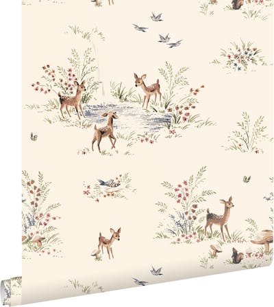 ESTAhome behang hertjes beige - 50 x 900 cm - 131431