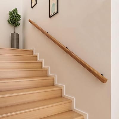 Houten Trapleuning - Veiligheidssteun - Veilig Lopen - Stevige Constructie - 180 cm - Naturel