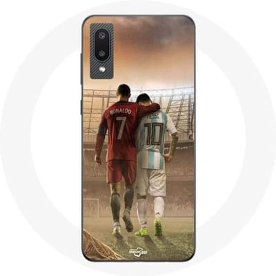 Coque - Maniacase - Samsung Galaxy A02 - Noir - Souple - Cristiano Ronaldo Messi GOAT noir