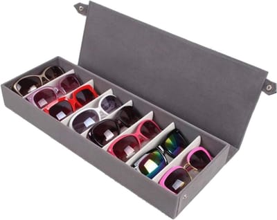 Brillen Organizer - Brilhouder Display - Glazen Opbergen - 8 Vakken - 486 cm - Grijs