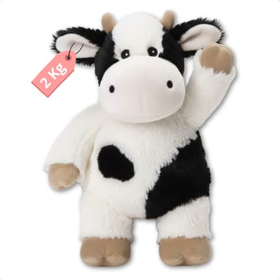 Yellies Verzwaringsknuffel Koe - Verzwaarde Knuffel - Weighted Stuffed Animal - Sensorisch Speelgoed - Zware Knuffel Anxiety - Plushie - 45cm/2kg