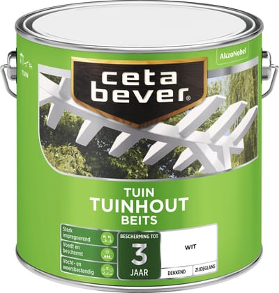 Cetabever Buitenbeits Tuinhout - Wit - Zijdeglans 2.5l