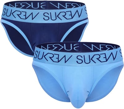 SUKREW Classic Brief Multipack 1x Arctic Blue + 1x Marine - MAAT XS - Heren Ondergoed - Slip voor Man - Mannen Brief