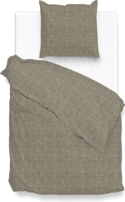 ZoHome Lino Dekbedovertrek - Eenpersoons - 140x200/220 cm - Palm Taupe