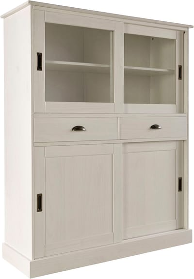 Harry-Highboard met 4 Schuifdeuren en 2 Lades - Massief Grenenhout - 114 x 40 x 140 cm
