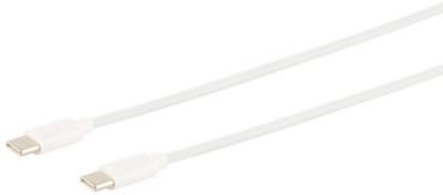 USB Lade-Sync Kabel, USB C Stecker auf USB-C Stecker, 2.0, ABS, weiß, 0,5m