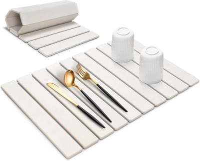 Droogmat Voor De Keuken – Opvouwbare Antislip Absorberende Mat Voor Servies En Glazen
