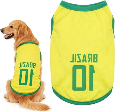 Trui voor katten en middelgrote honden, comfortabele hondenkleding, T-shirt voor kleine honden, puppycadeau in geel (L)