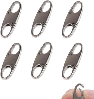 Anti-diefstal rits sloten, 6 stuks dubbele opening haken voor rugzakken, koffers en handtassen, ideaal voor reizen, kamperen en outdoor activiteiten