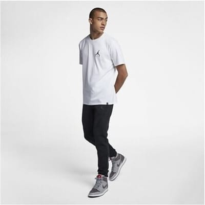 Nike Air Jumpman Embroidered Tee AH5296-100, Mannen, Wit, T-shirt maat: S EU
